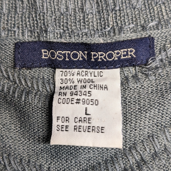 B0ST0N PROPER Grey and Silver Beaded Embellishments Sweater h Size L - Picture 4 of 10